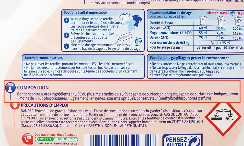 Lessives - Les allergènes à déclaration obligatoire - Conseils - UFC-Que Choisir
